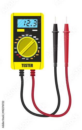 Digital multimeter with measuring probe.