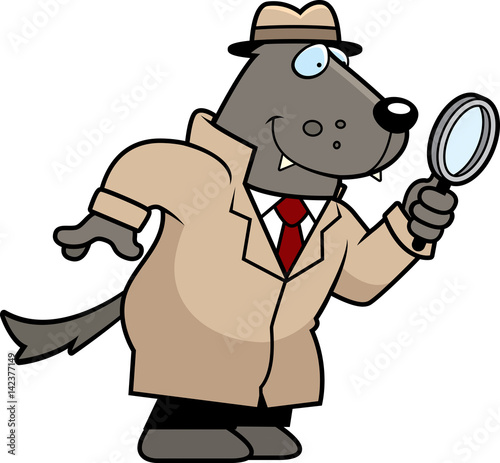 Cartoon Wolf Detective