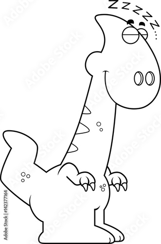 Sleeping Cartoon Parasaurolophus