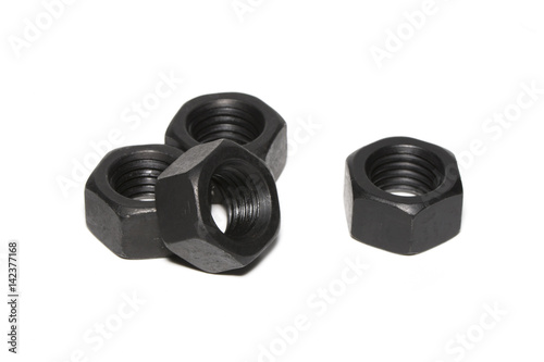 closeup isolated nuts on white background