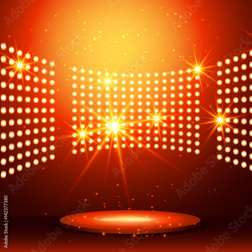 beautiful podium with many lights