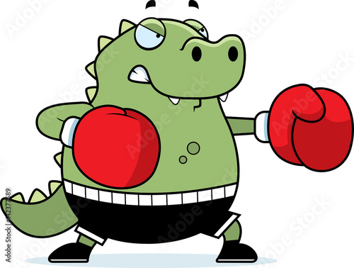 Cartoon Lizard Boxing