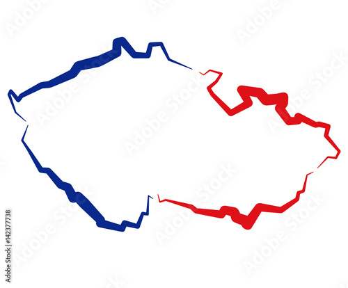 Czechy - mapa konturowa