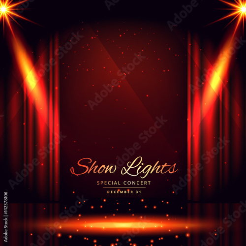 open red curtains. theater background