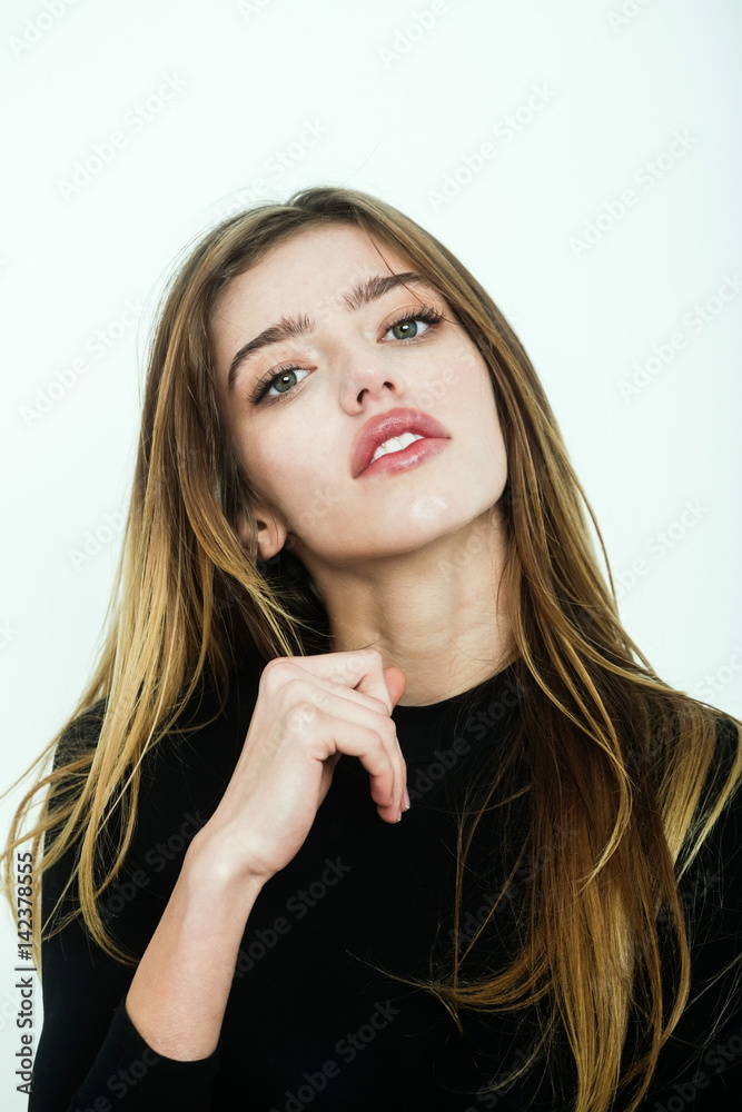 Pretty girl with long blond hair Pretty girl with long blond hair
