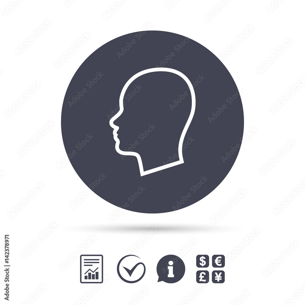 Head sign icon. Female woman human head. Head sign icon. Female woman human head.