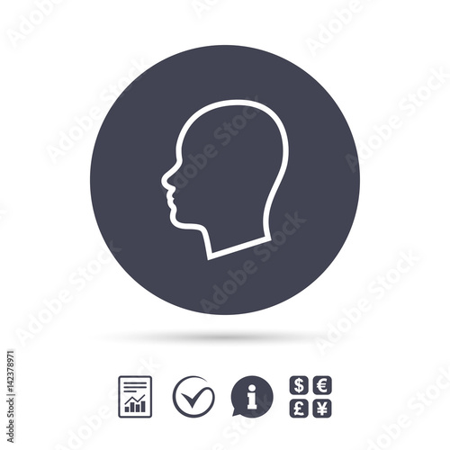 Head sign icon. Female woman human head.