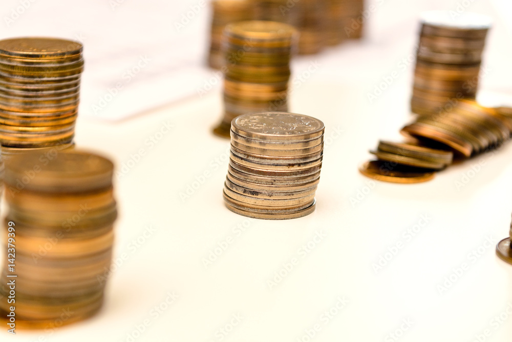 pile of coins and counting