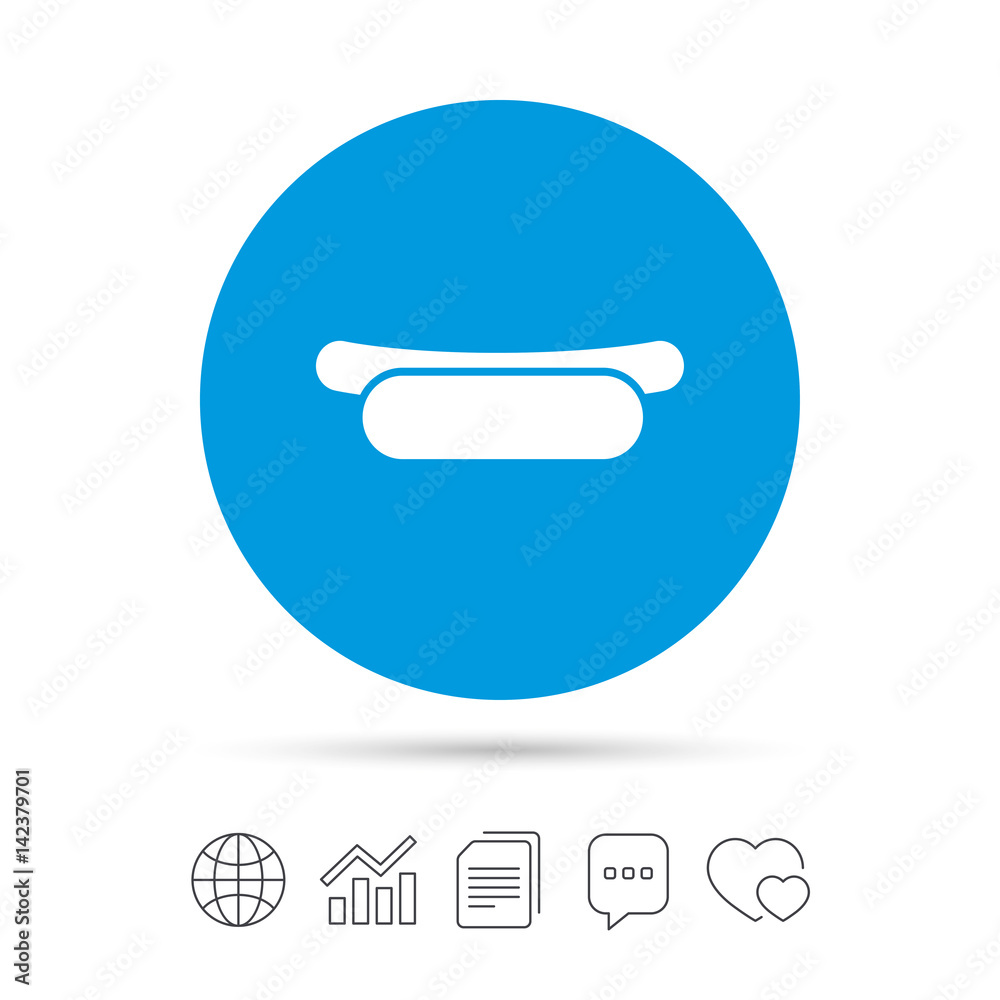 Hotdog sandwich with mustard icon. Sausage sign. Hotdog sandwich with mustard icon. Sausage sign.