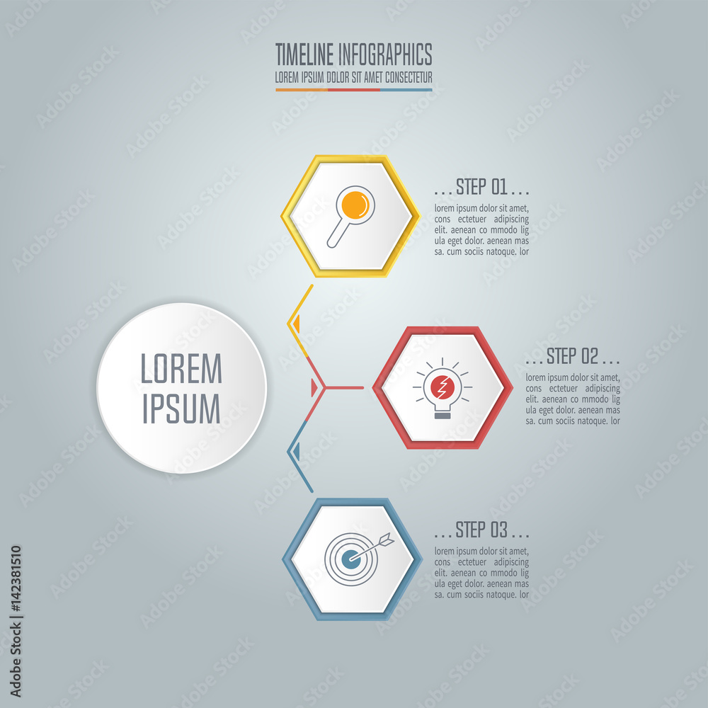 Timeline infographic business concept with 3 options. Timeline infographic business concept with 3 options.