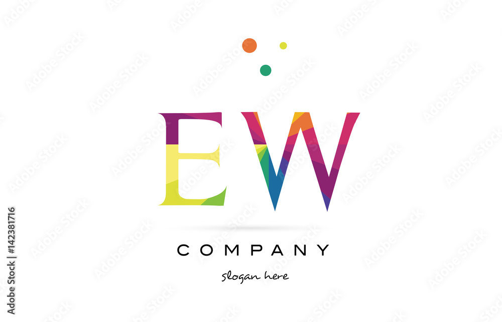 ew e w creative rainbow colors alphabet letter logo icon ew e w creative rainbow colors alphabet letter logo icon