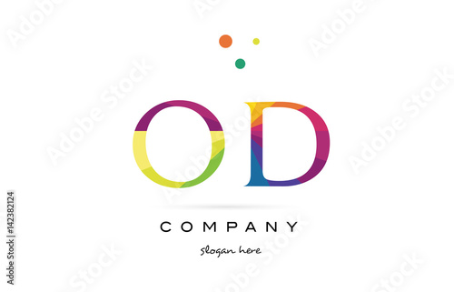 od o d  creative rainbow colors alphabet letter logo icon