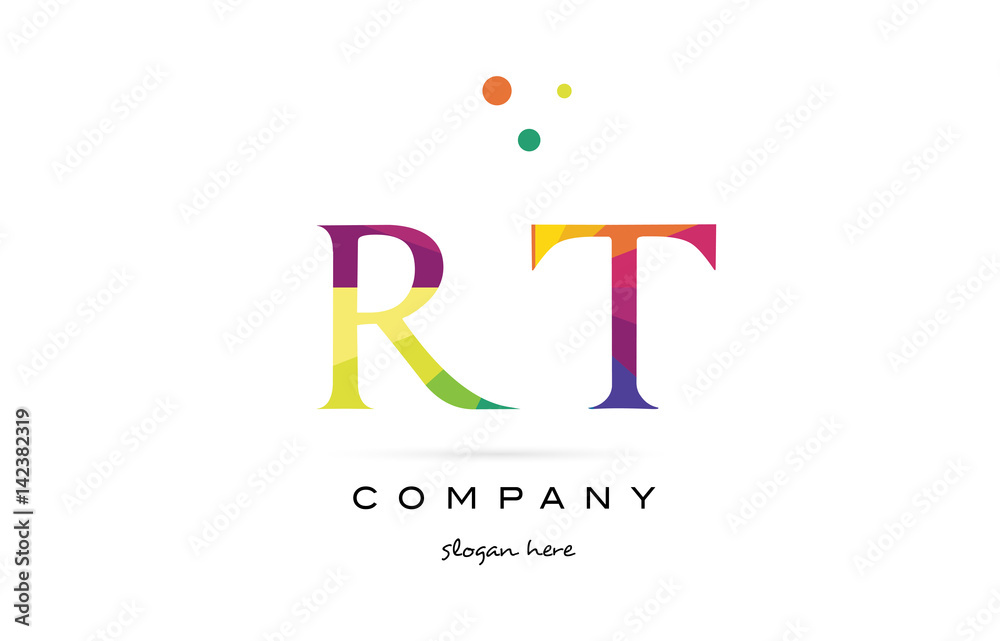 rt r t creative rainbow colors alphabet letter logo icon rt r t creative rainbow colors alphabet letter logo icon