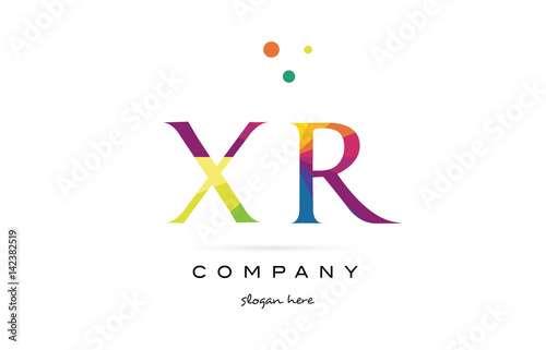 xr x r  creative rainbow colors alphabet letter logo icon