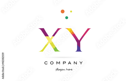 xy x y  creative rainbow colors alphabet letter logo icon