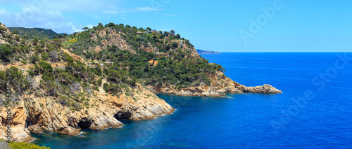 Summer sea rocky coast view (Spain). © wildman