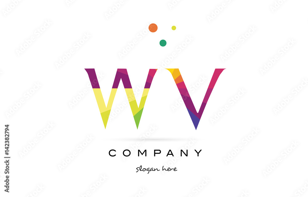wv w v creative rainbow colors alphabet letter logo icon wv w v creative rainbow colors alphabet letter logo icon