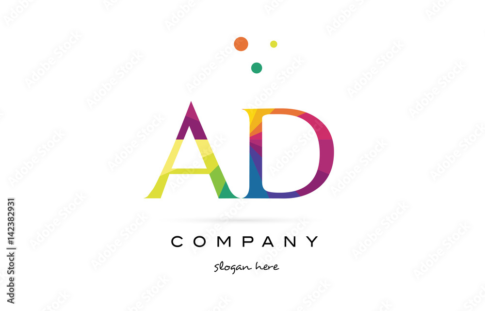 ad a d creative rainbow colors alphabet letter logo icon ad a d creative rainbow colors alphabet letter logo icon