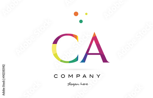 ca c a  creative rainbow colors alphabet letter logo icon