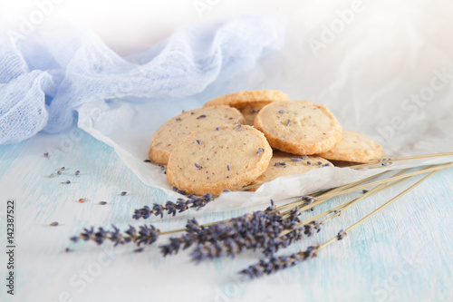 Aromatic lavender cookies. French cuisine, handmade