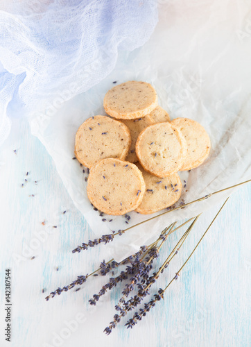 Aromatic lavender cookies. French cuisine, handmade