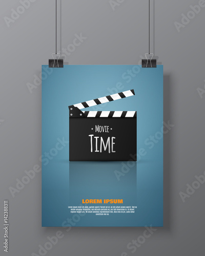 Cinema festival Flyer Or Poster. Vector Illustration Of Film Industry.
