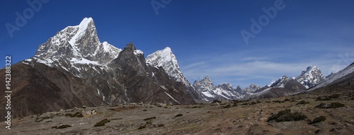 Cholatse and other high mountains on the way to Everest Base Camp.