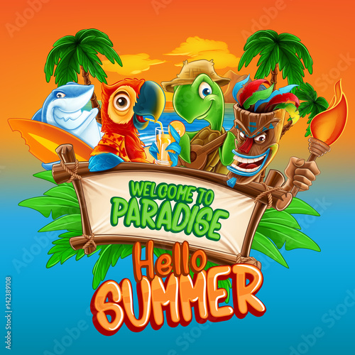 hello summer illustration