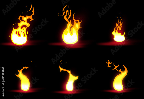 Set of flames