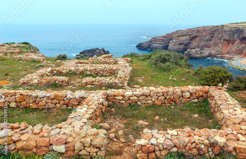 Summer Atlantic rocky coast (Algarve, Portugal).