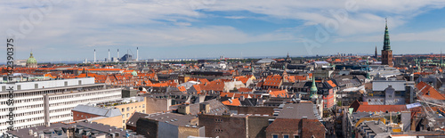 Panoramic cityscape of Copenhagen from the Round Tower.