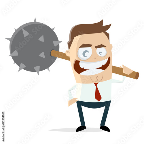 evil businessman with morning star