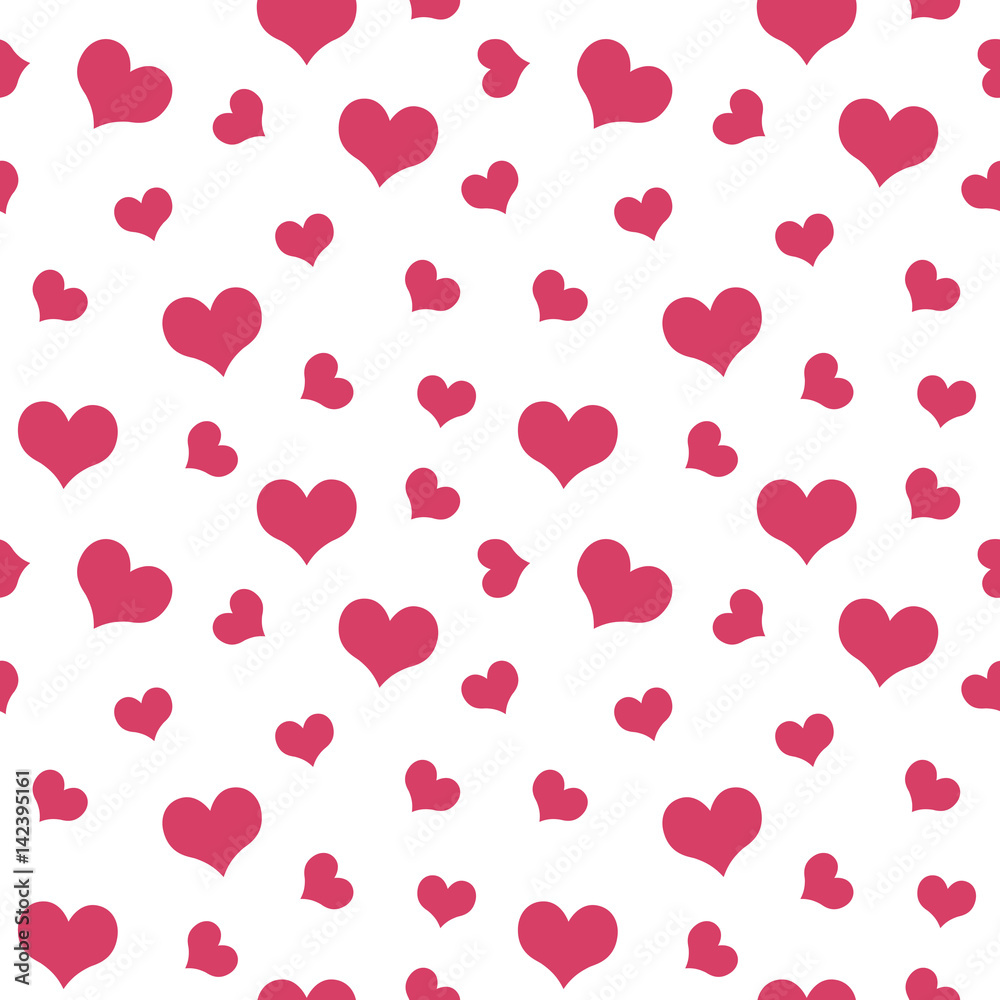 pink hearts Valentine's Day pattern seamless vector