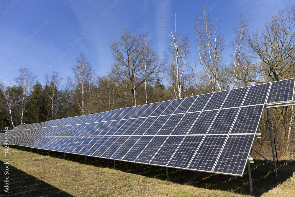 Solar Power Station on the spring Meadow Solar Power Station on the spring Meadow