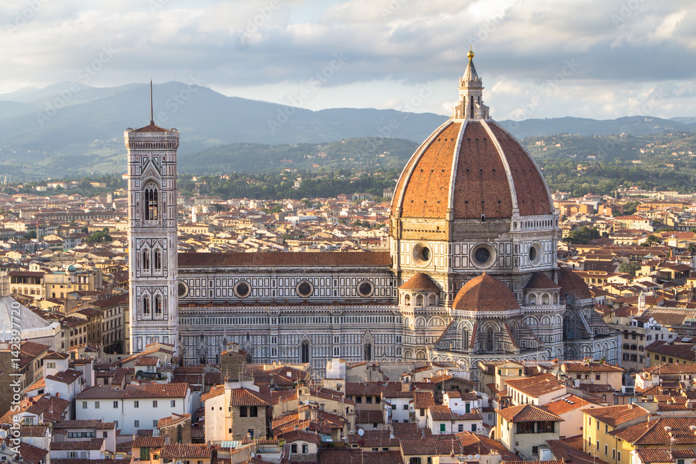 View to the Basilica di Santa Maria del Fiore in Florence, Italy