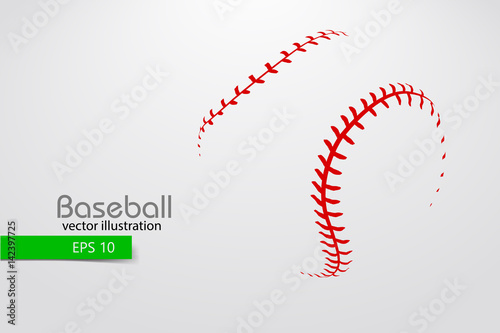 silhouette of a baseball ball. Vector illustration