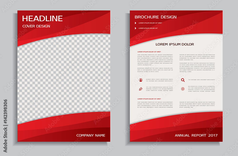 Red brochure design template