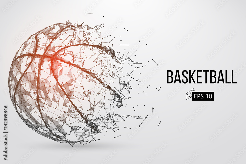 Fototapeta premium Silhouette of a basketball ball. Vector illustration