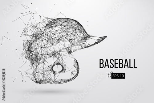 Silhouette of a baseball helmet. Vector illustration