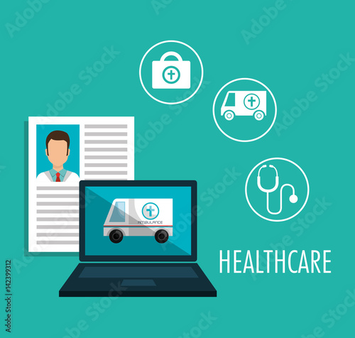 Wallpaper Mural medicine online flat icons vector illustration design Torontodigital.ca