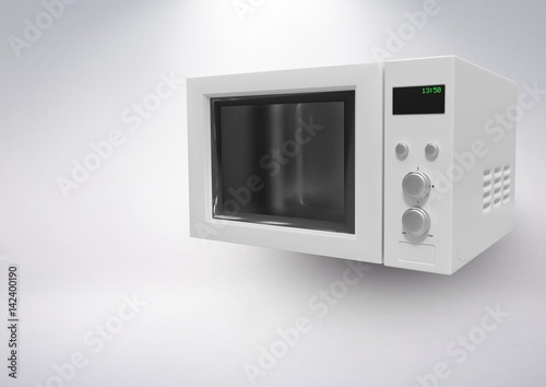 3D Microwave against grey background