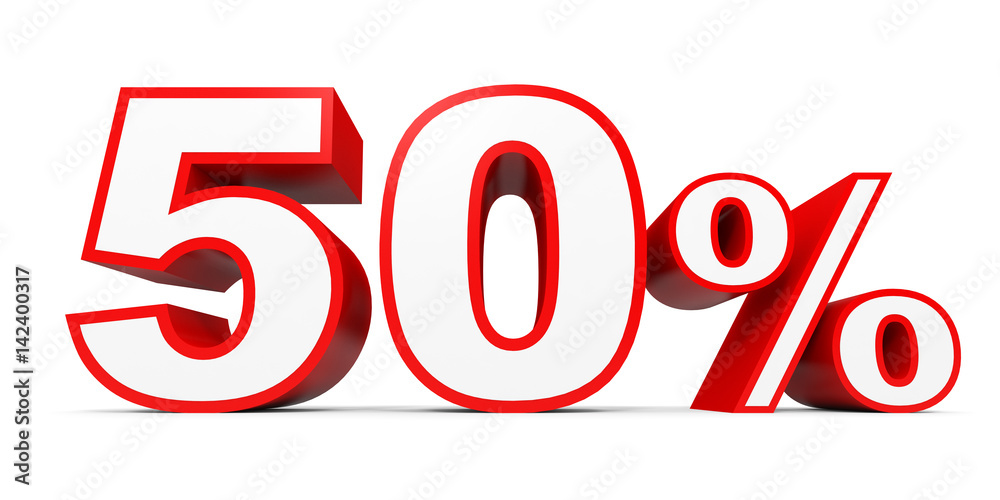 Fifty percent off. Discount 50 %. Fifty percent off. Discount 50 %.