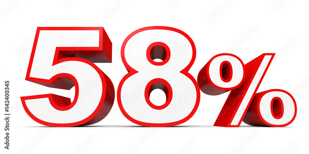Fifty eight percent off. Discount 58 %. Fifty eight percent off. Discount 58 %.