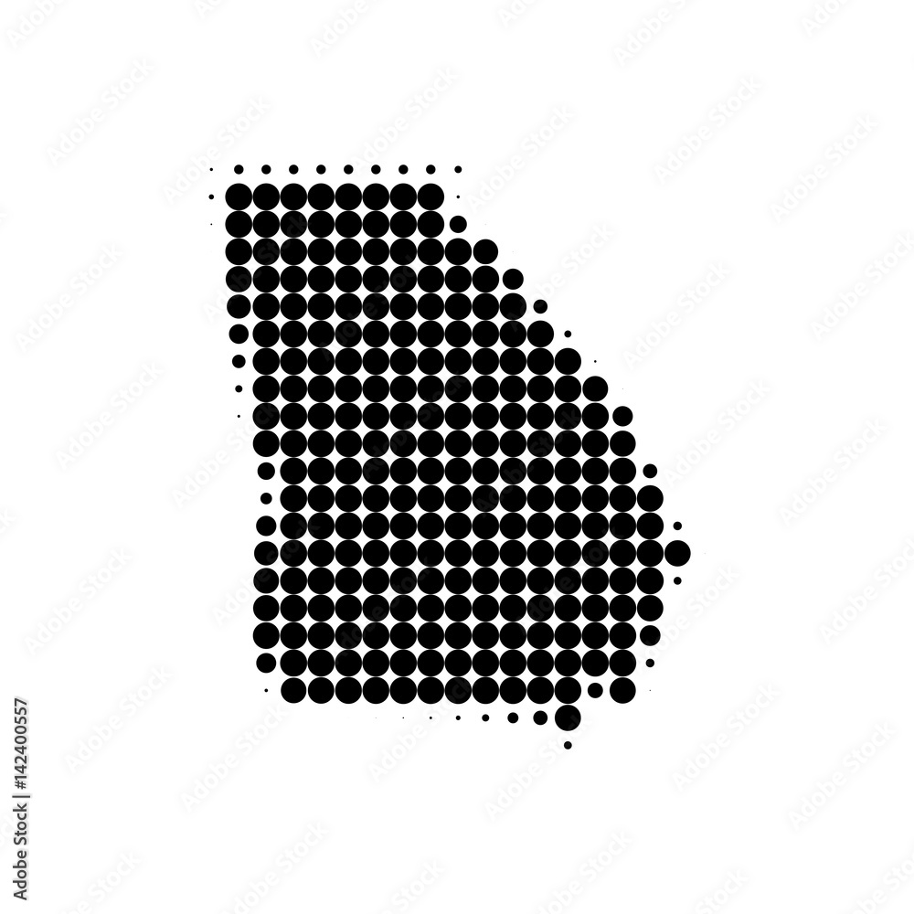 Dotted map of Georgia. Vector Stock Vector | Adobe Stock