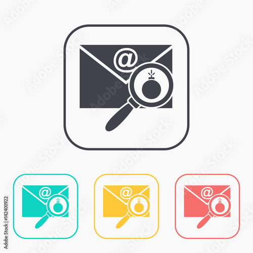 mail bomb flat icon. explosive device in the envelope vector illustration