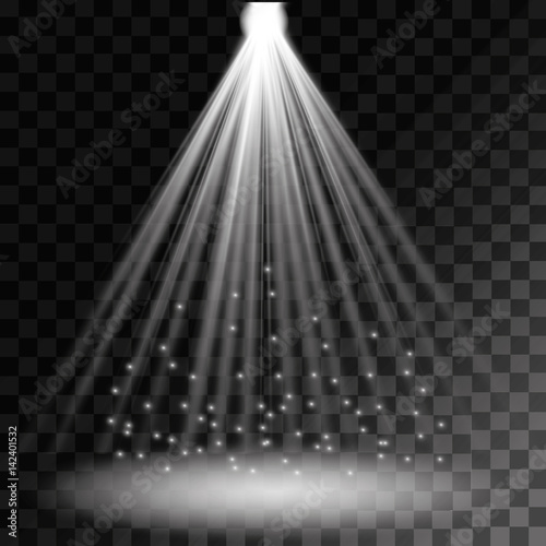 Свет верху, сияние света. Эффекты отражения и блика. Vector spotlight. Light effect