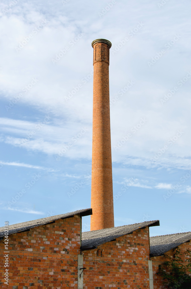 industrial chimney in an old factory