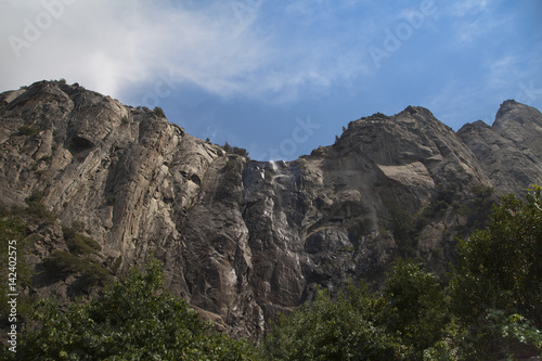 An almost dry bridal veil falls in yosemite