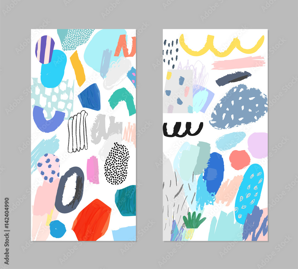 custom made wallpaper toronto digitalSet of artistic creative universal cards. Hand Drawn textures. Wedding, anniversary, birthday, Valentine's day, party. Design for poster, card, invitation, placard, brochure, flyer. Vector.