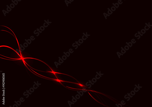 Red neon waves on a dark background.